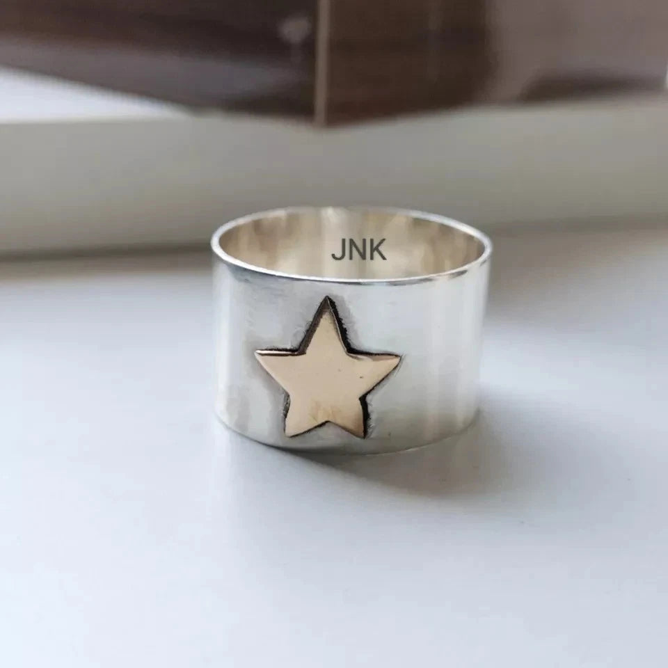 925 sterling silver ring band ring handmade designer star band ring 06411