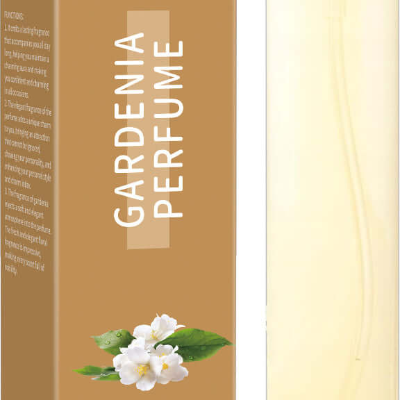 Gardenia perfume with floral packaging, capturing the essence of gardenia flowers for an exquisite fragrance experience.