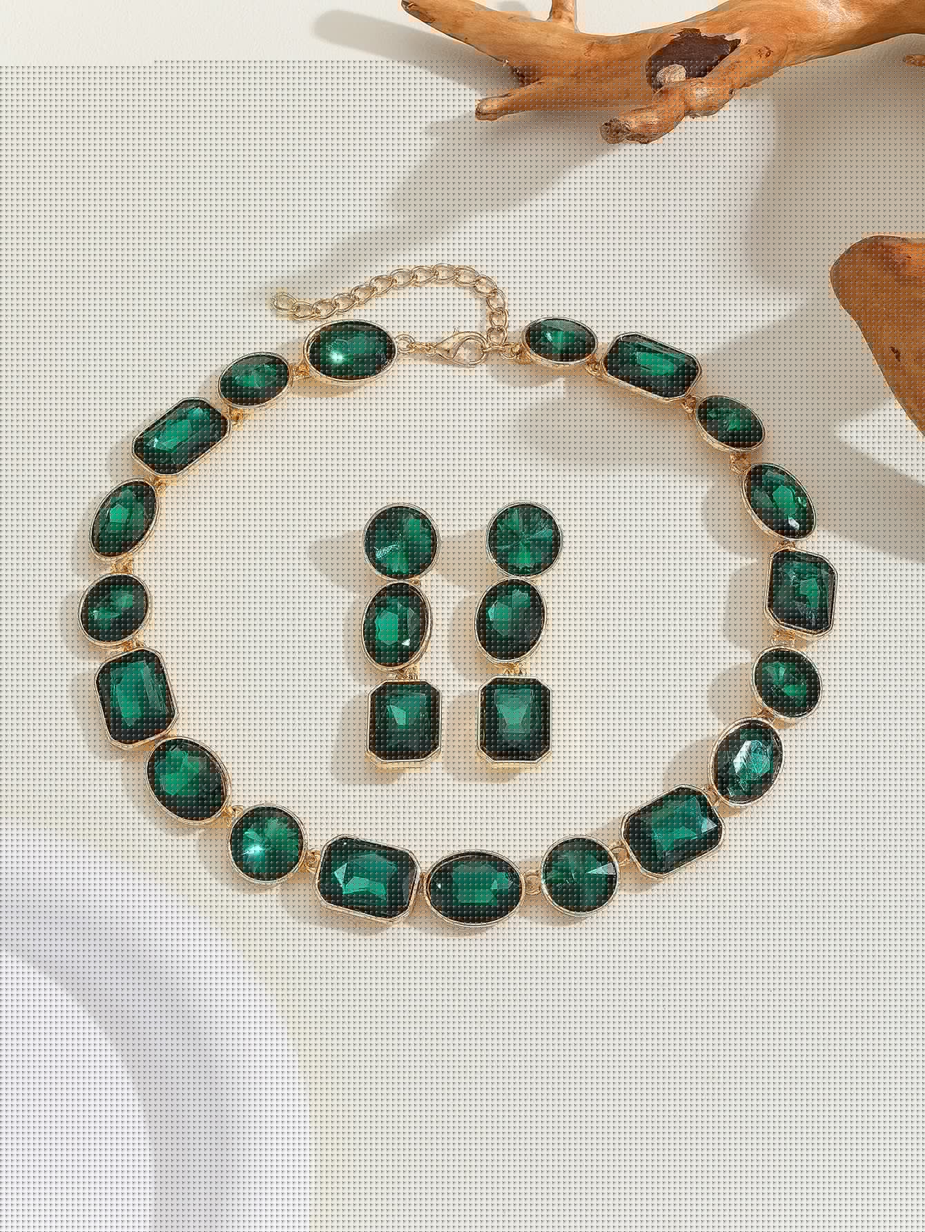 Luxurious Style Antique Style Gorgeous Shiny Crystal Colored Gems Necklace For Women