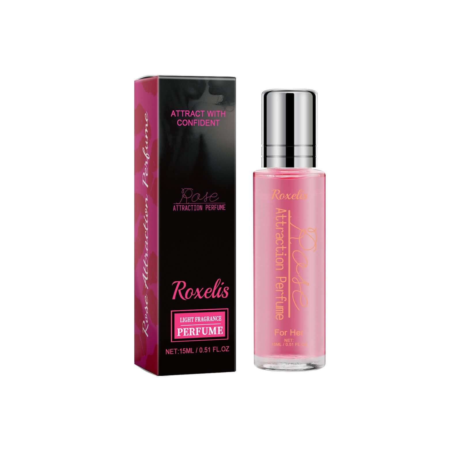 Rose Light Perfume in a sleek bottle, 15ml, perfect for an alluring fragrance experience. Ideal for body care on the go.