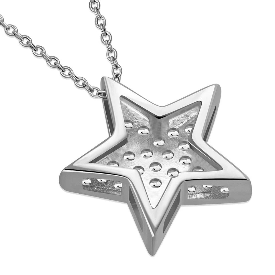 My Daily Styles 925 Sterling Silver Star-Shaped CZ Pendant Necklace