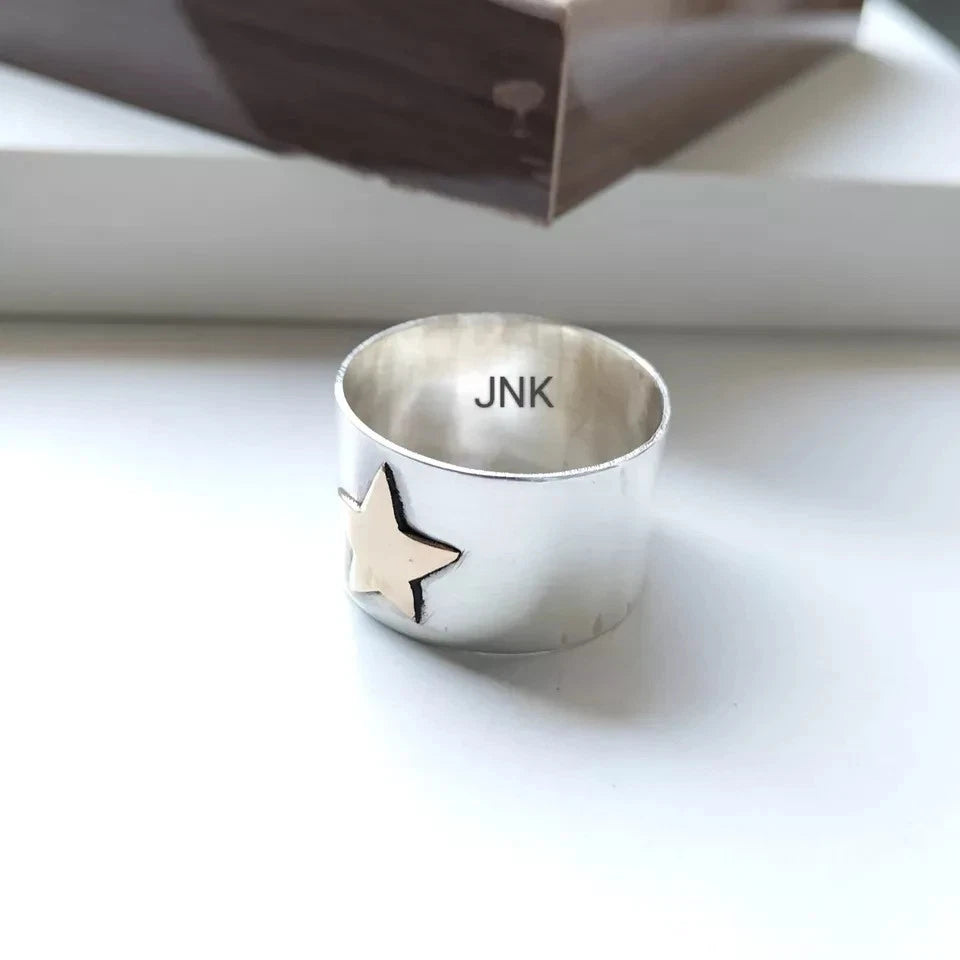 925 sterling silver ring band ring handmade designer star band ring 06411